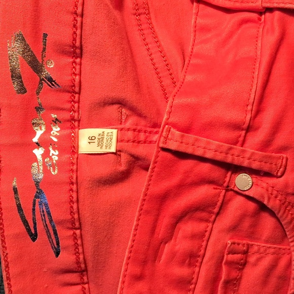 Seven7 woman size 16 coral color skin fit denim pants - Picture 4 of 6